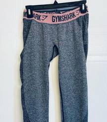 Gymshark  Flex Leggings Charcoal Marl Pink Size Medium Contour Seamless