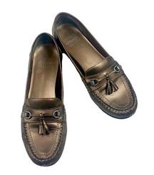 Mootsies Tootsies Vintage Copper Leather Moccasin Loafers Size 8.5