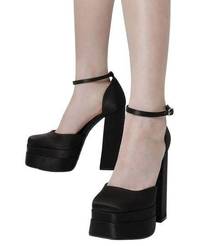 Gianni Bini  Black Satin Platform Heels Sz 11 NEW New without box