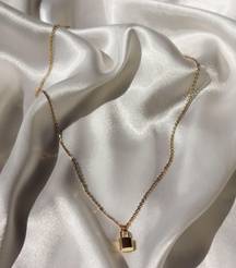 Boutique Dainty Gold Mini Lock Necklace 18 Inches Perfect For Layering