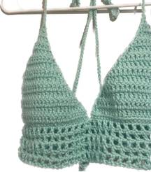 green crochet top
