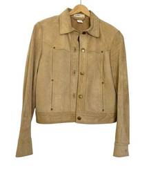 J.Crew Vintage Suede Leather Tan Jacket Western Festival