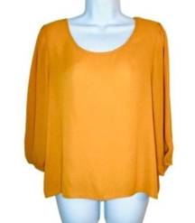 Brenda’s Button Back Blouse Mustard Yellow S