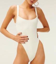 Rib Sport High Cut One-Piece in Ivory - Size 2 (US M)