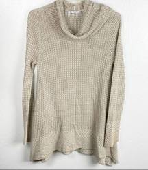 EIGHT EIGHT EIGHT Khaki Cowl Neck Long Sleeves 100% Cotton Knit Sweater Large