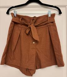 Brown high waisted shorts