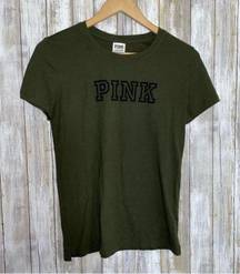 PINK - Victoria's Secret PINK Army Green Tee