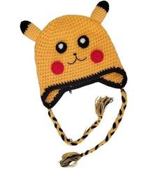 Pikachu Knitted Beanie Hat Cap with Pigtails