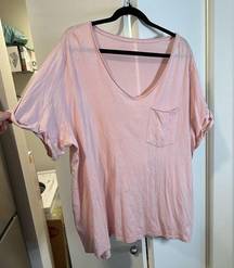 3x Pink V Neck Tee by Dip