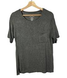 American Eagle  AEO Soft & Sexy Plush Gray Knit Pocket Front T-Shirt S