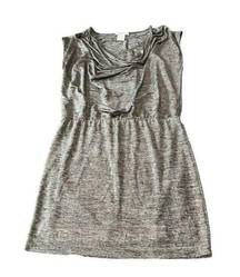 M&M Couture Shimmering Cowl-Neck Dress Gray Size M