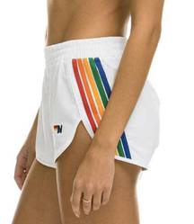 Aviator Nation 5 Stripe White Flex Board Short Women's Rainbow Stripe Large