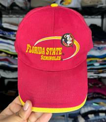 Vintage FSU Florida State University Red Seminole College Baseball Cap Sz O/S