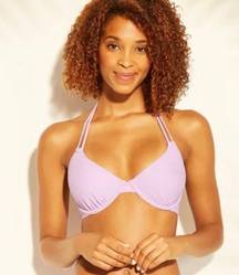 Shade & Shore NWOT 34C Underwire Light Purple Floral Wire Bikini Top