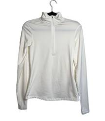 Nike Pro Dri-fit Hyperwarm White Half Zip Fitted Athletic Top