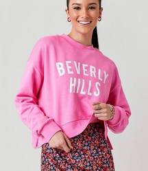 GB Fashion London Pink Beverly Hills Crop Sweatshirt Sz S