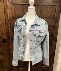 Big Star Denim Jacket Women Large Vintage Light Wash