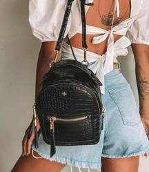 Green Snakeskin Mini Peta + Jain Zoe Backpack