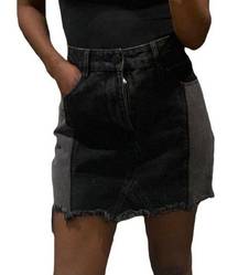 Cotton On  black two-tone Jean skirt