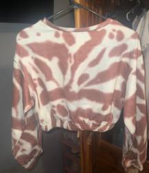 SheIn Tie Dye Long Sleeve Cropped Shirt