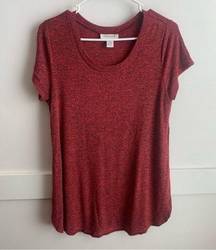 Motherhood Maternity Heathered Red Short Sleeve Tunic Top