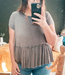 Gray Babydoll Top