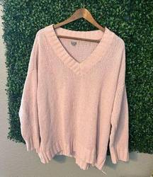 Aerie  Pink Chenille Oversized Sweater Size XS