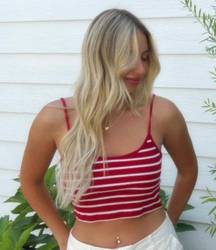 Brandy Melville Red And White  Striped Tank Top