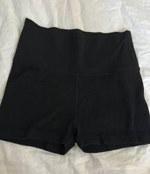 Aerie Ribbed Seamless Black Biker Shorts