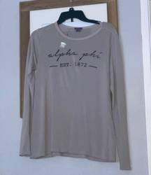 Grey Long Sleeve Top - Alpha Phi Sorority Top - NWT