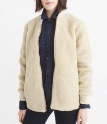 Abercrombie & Fitch Oversized Sherpa Zip Up Bomber Jacket‎ Size M