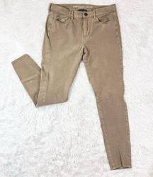 American Eagle  Super Super Stretch X4 Khaki Light Tan Hi-Rise Skinny Jegging 10R