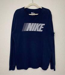 Nike  Men’s Blue Crewneck Long Sleeves Pullover Athletic Tee