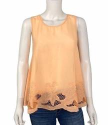 Tinley Road Peach Sheer Top Size M