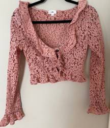 Lace Pink Long Sleeve Top