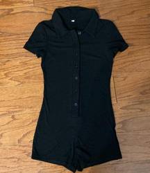 SheIn shortsleeved black ribbed Romper - size small NWNT