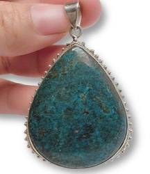 Large Chrysocolla Natural Gemstone handmade Teardrop or PearShape Pendant