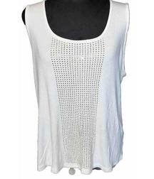 Calvin Klein Xl Tank Top White With Rhinestone