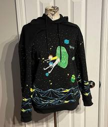 Space Adventure Unisex Hoodie M Multicolor Graphic Print Pullover