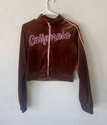 SheIn  brown California velour jacket S