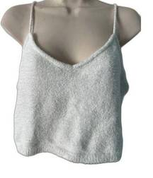 Garage Nue  White Fuzzy Sexy Croptop Tank L