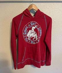 Cowgirl Tuff Co Red And Blue Hooded Long Sleeve Size Small