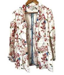 LUXE APOTHETIQUE Floral Linen Blend Cardigan Sz Med‎