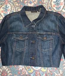 Handmade Cropped Rhinestone Denim Jacket