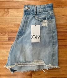 ZARA Distressed Denim Shorts