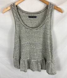 Abercrombie & Fitch  Striped Ruffle Bottom Top Size Small