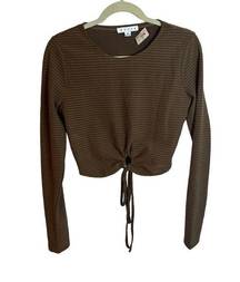 HYFVE NWT  CROPPED WAFFLE KNIT TOP