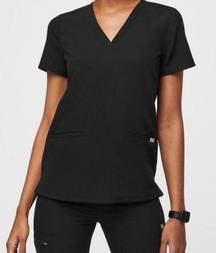 FIGS Casma Short Sleeve Black Pocket Women's Scrub Top Size S