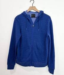 Figs Blue Essential Full Zip Fleece Hoodie Jacket Electric Blue size Small