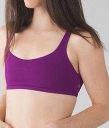 Lululemon Athletica Free To Be Wild Strappy Wire Free Yoga Purple Sports Bra 4